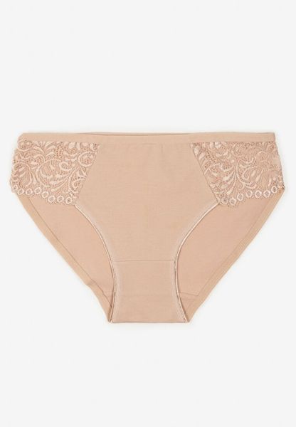 Beżowe Bawełniane Majtki Figi o Klasycznym Fasonie Venalice. Brązowe figi Renee, l, z aplikacjami, z bawełny. Za 7.99 zł.