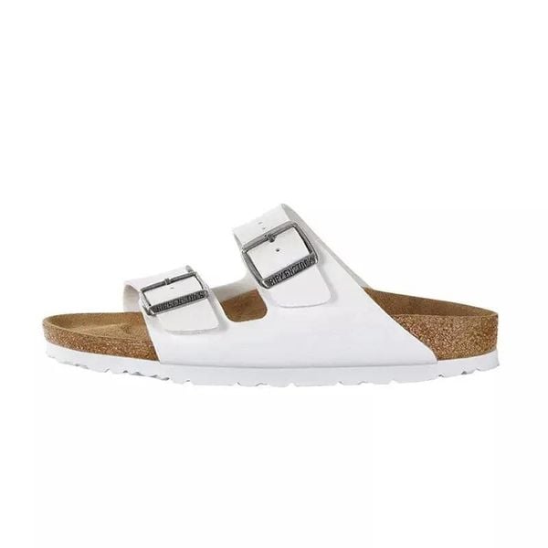 Klapki damskie Birkenstock Arizona BS Birko-flor. Białe klapki Birkenstock, bez wzorów, z materiału, bez obcasa. Za 287.00 zł.