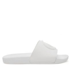 Klapki Just Cavalli. Białe klapki Just Cavalli, bez wzorów, bez obcasa. Za 259.99 zł.