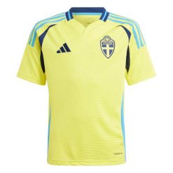 Koszulka Sweden 24 Home. Żółte bluzki Adidas, xl, bez wzorów, z materiału, sportowe, bez kołnierzyka, bez ramiączek. Za 449.00 zł.