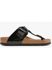 Birkenstock Japonki "Gizeh" w kolorze czarnym rozmiar: 41. Czarne klapki Birkenstock, bez wzorów, z otwartym noskiem, bez obcasa. Za 527.10 zł.
