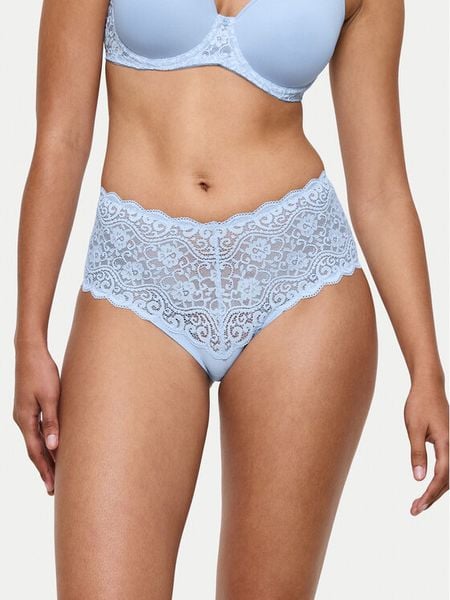 Triumph Figi klasyczne z wysokim stanem Amourette 10210675 Błękitny. Niebieskie figi Triumph, bez wzorów, z syntetyku. Za 89.99 zł.