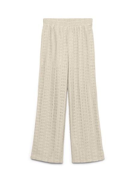 Vero Moda Spodnie w kolorze beżowym rozmiar: L. Brązowe spodnie materiałowe Vero Moda, l, bez wzorów, z koronki, z podwyższonym stanem. Za 98.95 zł.