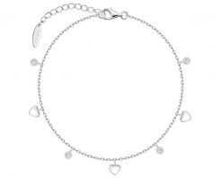 Bransoletka srebrna z cyrkoniami - serca. Szare bransoletki Apart, z cyrkonią, srebrne. Za 154.00 zł.