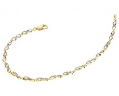 Bransoletka z żółtego złota z diamentami - 19 cm - 0,18 ct - próba 375. Żółte bransoletki Apart, z diamentem, złote. Za 4,190.00 zł.