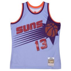 Koszulka Phoenix Suns Swingman 1996/97. Fioletowe bluzki Mitchell & Ness, bez wzorów, sportowe, bez kołnierzyka, bez ramiączek. Za 612.50 zł.