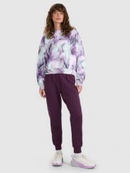 4F Spodnie dresowe joggery damskie - fioletowe XL. Fioletowe spodnie dresowe 4f, l, bez wzorów, z bawełny. Za 169.99 zł.
