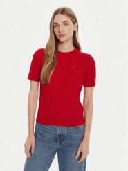 Tommy Hilfiger Sweter WW0WW45656 Czerwony Regular Fit. Czerwone swetry TOMMY HILFIGER, xl, bez wzorów, z bawełny, bez ramiączek. Za 519.99 zł.