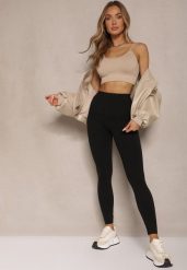 Czarne Basicowe Legginsy High Waist Tofelia. Czarne legginsy Renee, l, bez wzorów, z jeansu, z podwyższonym stanem. Za 49.99 zł.