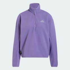 Polarowa bluza ADI365 Running Essentials Winterized z suwakiem do połowy. Czerwone bluzy Adidas, na zimę, m, bez wzorów, z materiału, bez kaptura. Za 299.00 zł.