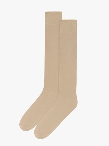 Długie beżowe skarpetki z bawełny. Brązowe skarpety Ryłko, bez wzorów, z bawełny. Za 34.99 zł.