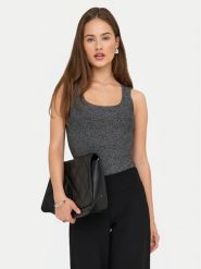 ONLY Top Lea 15356494 Szary Regular Fit. Szare topy Only, l, bez wzorów, z wiskozy, bez kołnierzyka, bez ramiączek. Za 89.99 zł.