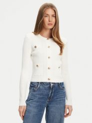 Guess Kardigan W5YR09 Z0130 Biały Regular Fit. Białe kardigany Guess, m, z aplikacjami, z syntetyku. Za 369.99 zł.