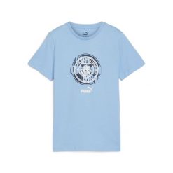 Młodzieżowa koszulka ftblCULTURE Manchester City PUMA Team Light Blue. Niebieskia bluzki Puma, m, bez wzorów, z gumy, młodzieżowe, bez kołnierzyka, bez ramiączek. W wyprzedaży za 89.00 zł.