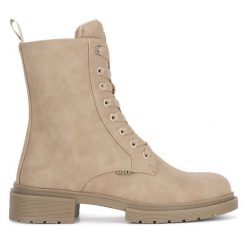 Botki MEXX. Brązowe botki Mexx, bez wzorów, bez obcasa, na płaskiej podeszwie, bez zapięcia. Za 179.99 zł.