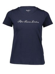 Pepe Jeans Koszulka w kolorze granatowym rozmiar: S. Niebieskie bluzki Pepe Jeans, s, bez wzorów, z jeansu, bez kołnierzyka, bez ramiączek. Za 52.79 zł.