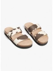 Monki Klapki w kolorze kremowo-szarobrązowym rozmiar: 39. Brązowe klapki Monki, bez wzorów, z otwartym noskiem, bez obcasa. Za 47.94 zł.