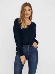 Vero Moda Sweter w kolorze granatowym rozmiar: XXL. Niebieskie swetry Vero Moda, xxl, bez wzorów, bez ramiączek. Za 72.45 zł.