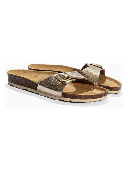 Sunbay Klapki "Jasmin" w kolorze złotym rozmiar: 38. Żółte klapki Sunbay, bez wzorów, z otwartym noskiem, bez obcasa. Za 169.95 zł.