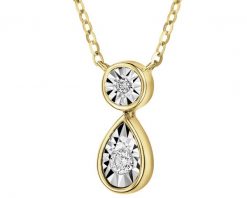 Naszyjnik z żółtego i białego złota z brylantami - 0,04 ct - próba 585. Białe naszyjniki Apart, z brylantem, złote. Za 2,159.00 zł.