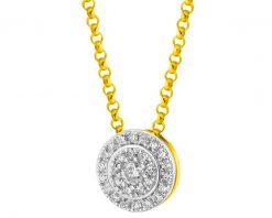 Naszyjnik z żółtego złota z diamentami - 0,12 ct - próba 585. Żółte naszyjniki Apart, z diamentem, złote. Za 3,290.00 zł.