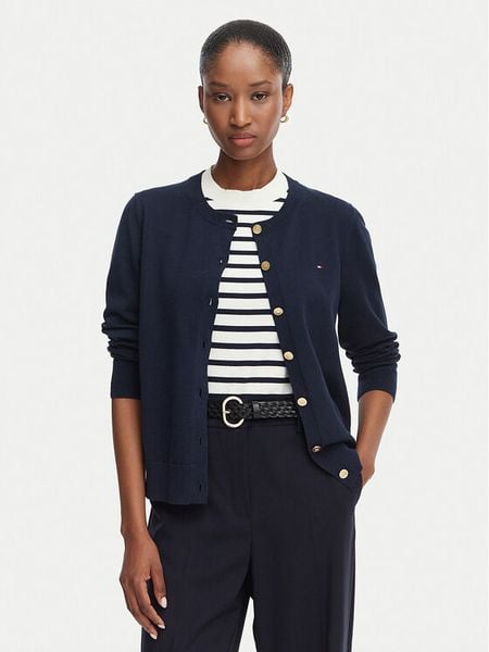 Tommy Hilfiger Kardigan Cable Fine WW0WW42370 Granatowy Regular Fit. Niebieskie kardigany TOMMY HILFIGER, xs, bez wzorów, z syntetyku. Za 396.99 zł.