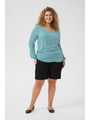 KAFFE curve Bluzka w kolorze turkusowym rozmiar: 50. Niebieskie bluzki KAFFE curve, bez wzorów, z wiskozy, bez kołnierzyka, bez ramiączek. Za 43.99 zł.