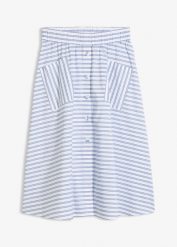 Spódnica z czystej bawełny. Niebieskie spódnice bonprix, bez wzorów, z bawełny, rozkloszowane. Za 59.99 zł.
