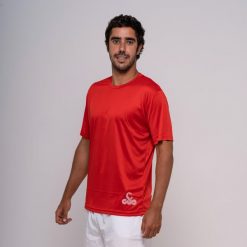 Koszulka VIBOR-A Kait dla dorosłych. Czerwone bluzki VIBORA, bez wzorów, klasyczne, bez kołnierzyka, bez ramiączek. Za 162.99 zł.