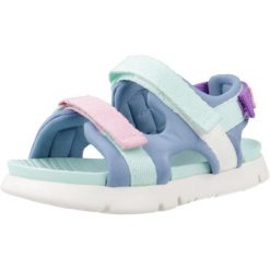 Sandały CAMPER K800590 004 Niebieski. Niebieskie sandały Camper, bez wzorów, z tkaniny, bez obcasa, bez zapięcia. Za 272.75 zł.