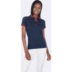 Koszulka polo w kolorze granatowym. Niebieskie bluzki Giorgio Di Mare, s, bez wzorów, bez kołnierzyka, bez ramiączek. W wyprzedaży za 87.95 zł.