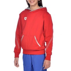 Bluza Arena Team Line Hoodie junior z kapturem. Czerwone bluzy Arena, bez wzorów, z kapturem. Za 103.77 zł.