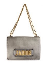 Dior Skórzana torebka w kolorze srebrnym - 25 x 16 x 7 cm rozmiar: onesize. Szare torby na ramię Dior, bez wzorów, z materiału, na ramię, bez dodatków. Za 6,742.99 zł.