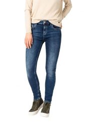 Timezone Dżinsy "Aleena" - Skinny fit - w kolorze granatowym rozmiar: W26/L30. Niebieskie jeansy Timezone, l, z aplikacjami, z podwyższonym stanem. Za 79.21 zł.