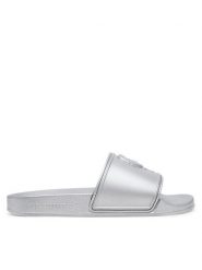KARL LAGERFELD Klapki Kondo 2.0 KL80919M Srebrny. Szare klapki KARL LAGERFELD, bez wzorów, z tworzywa sztucznego, bez obcasa. Za 299.99 zł.