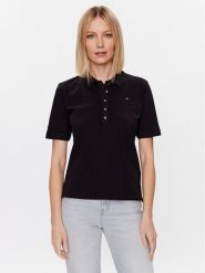 Tommy Hilfiger Polo Pique WW0WW37820 Czarny Regular Fit. Czarne koszulki polo TOMMY HILFIGER, m, bez wzorów, z bawełny, bez kołnierzyka, bez ramiączek. Za 199.99 zł.