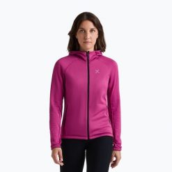 Bluza damska Montura Fadis Grid Hooded Maglia. Fioletowe bluzy MONTURA, bez wzorów, bez kaptura. Za 409.99 zł.