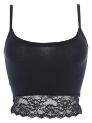 COTONELLA Top w kolorze czarnym rozmiar: L. Czarne topy COTONELLA, l, bez wzorów, z koronki, bez kołnierzyka, bez ramiączek. Za 30.95 zł.