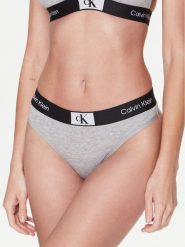 Calvin Klein Underwear Stringi 000QF7221E Szary. Szare stringi Calvin Klein Underwear, bez wzorów, z bawełny. Za 49.99 zł.