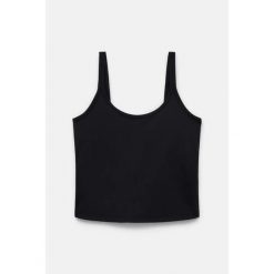 Damski tank top Girlfriend Collective Gemma Scoop. Czarne topy GIRLFRIEND COLLECTIVE, bez wzorów, bez kołnierzyka, bez ramiączek. Za 324.00 zł.