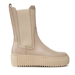 Botki Eva Minge. Brązowe botki Eva Minge, bez wzorów, bez obcasa, na płaskiej podeszwie, bez zapięcia. Za 599.99 zł.