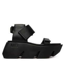 Sandały United Nude. Czarne sandały United Nude, bez wzorów, bez obcasa, na koturnie, bez zapięcia. Za 1,159.00 zł.