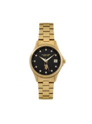 U.S. Polo Assn. Zegarek Louise USP8484BK Złoty. Żółte, analogowe zegarki U.S. Polo Assn., ze stali. Za 489.99 zł.