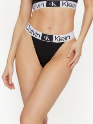 Calvin Klein Underwear Stringi 000QF7721E Czarny. Czarne stringi Calvin Klein Underwear, bez wzorów, z bawełny. Za 59.99 zł.