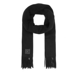 Szalik Calvin Klein. Czarne szaliki Calvin Klein, bez wzorów. Za 349.99 zł.