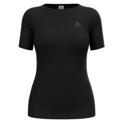 Koszulka termoaktywna damska Odlo Merino PW 140 Seamless BL Top Crew Neck SS. Czarne bluzki Odlo, s, bez wzorów, bez kołnierzyka, bez ramiączek. Za 370.99 zł.