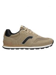 Relaks Skórzane sneakersy w kolorze czarno-beżowym rozmiar: 36. Brązowe trampki Relaks, bez wzorów, z materiału, bez zapięcia. Za 242.13 zł.