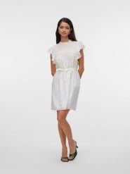 Vero Moda Sukienka w kolorze białym rozmiar: XXL. Białe sukienki Vero Moda, xxl, bez wzorów, z bawełny, bez kołnierzyka, bez ramiączek, mini. Za 129.95 zł.