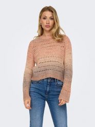 ONLY Sweter w kolorze jasnobrązowo-jasnoróżowym rozmiar: M. Brązowe swetry Only, m, bez wzorów, ze splotem, bez ramiączek. Za 66.00 zł.