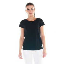 Podstawowy t-shirt damski. Czarne t-shirty LEONE 1947 APPAREL, l, bez wzorów, z tkaniny, bez kołnierzyka, bez ramiączek. W wyprzedaży za 77.40 zł.